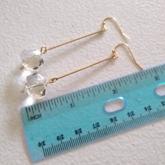 Sleek Sexy & Chic! Clear Faceted Glass Bead Earrings! Superior Bling/Glam Effect - Picture 9 of 10